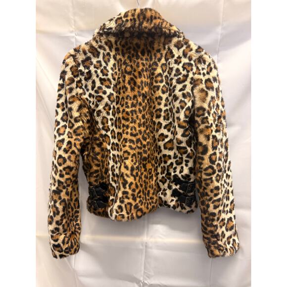 Rebecca Minkoff Hudson Leopard‎ Faux Calf Hair Jacket XXS Fall Winter Cozy Warm - Picture 4 of 6